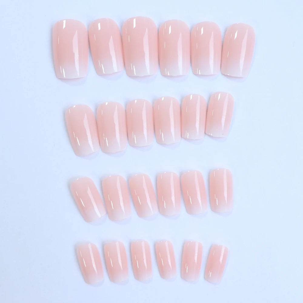 ARTAUG Glossy Pink Press-On Nails – 24pcs Medium Square Full Cover | Elegant Style for Stylish Women