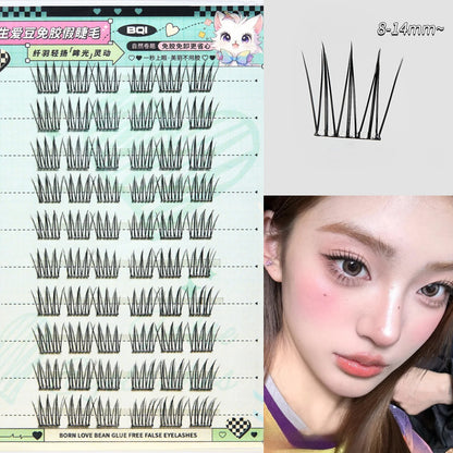 10 Rows Self-Adhesive Lash Clusters – 10-12MM C-Curl | Glue-Free, Natural Look