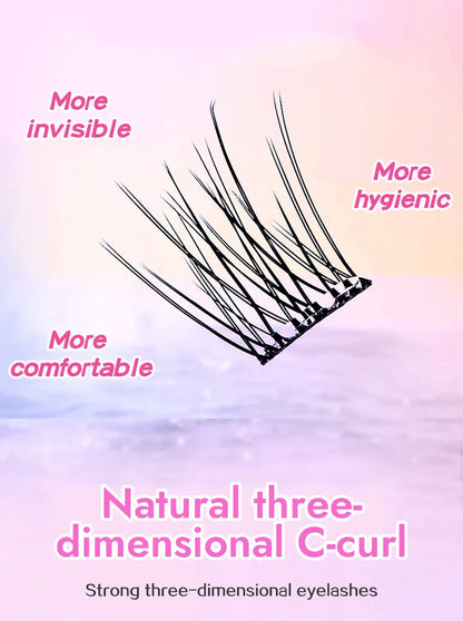 10 Rows Self-Adhesive Lash Clusters – 10-12MM C-Curl | Glue-Free, Natural Look