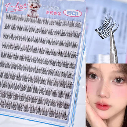 10 Rows Self-Adhesive Lash Clusters – 10-12MM C-Curl | Glue-Free, Natural Look