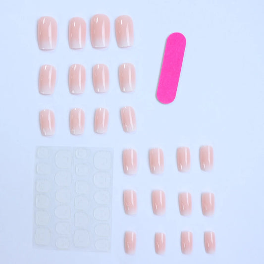 ARTAUG Glossy Pink Press-On Nails – 24pcs Medium Square Full Cover | Elegant Style for Stylish Women